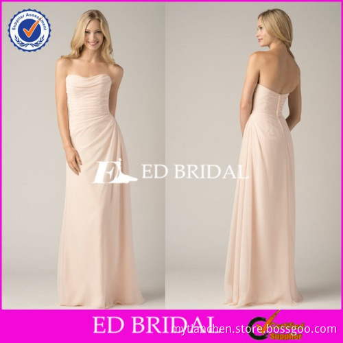 CE1061 Cheap Strapless Chiffon Light Pink Long Convertible Bridesmaid Dresses